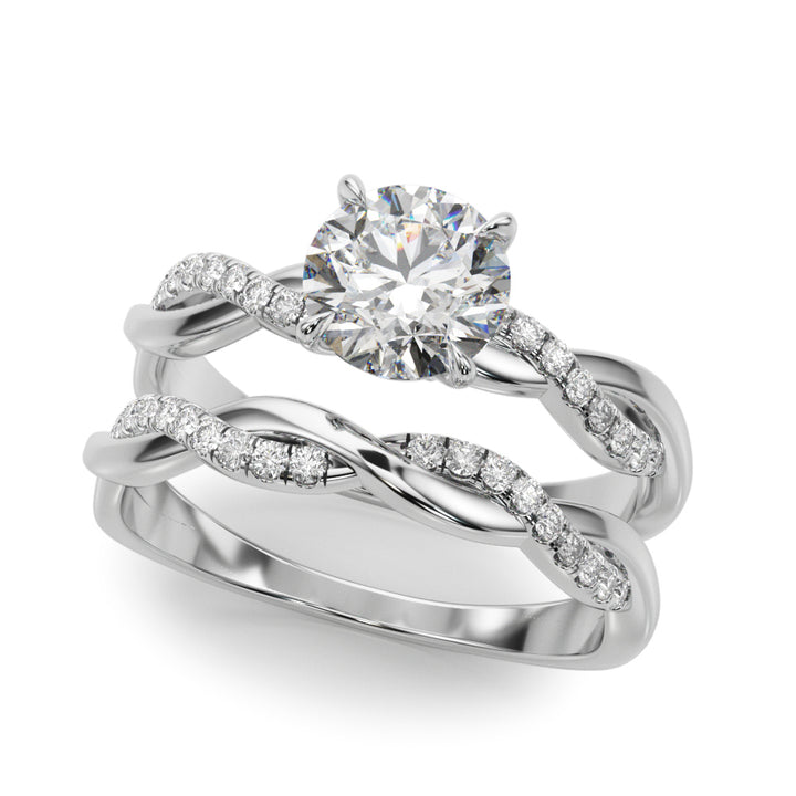 14K White Gold Round Diamond Fashion Ring