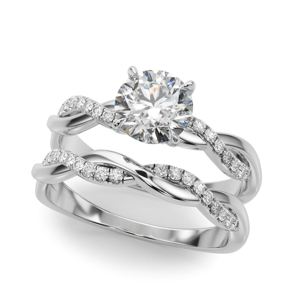 1 CT Platinum Round Diamond Fashion Engagement Ring