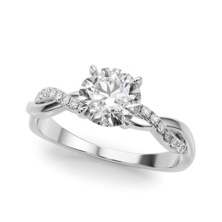 1 CT Platinum Round Diamond Fashion Engagement Ring