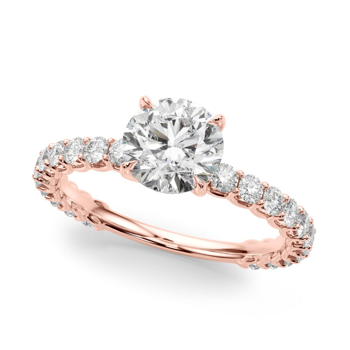 14K Rose Gold 1 5/8 ct tw Single Row Diamond Engagement Ring