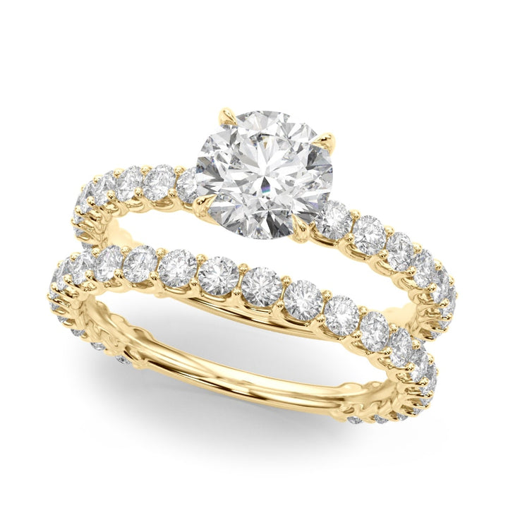 14K Yellow Gold 1 5/8 ct tw Single Row Diamond Engagement Ring
