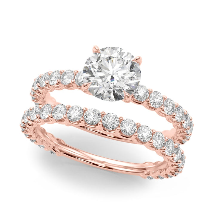 18K Rose Gold 1 5/8 ct tw Single Row Diamond Engagement Ring
