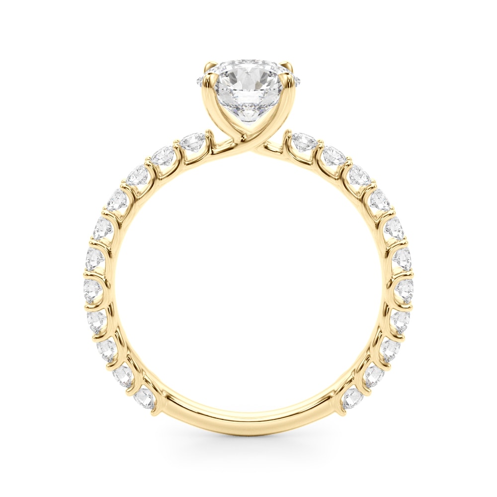 18K Yellow Gold 1 5/8 ct tw Single Row Diamond Engagement Ring
