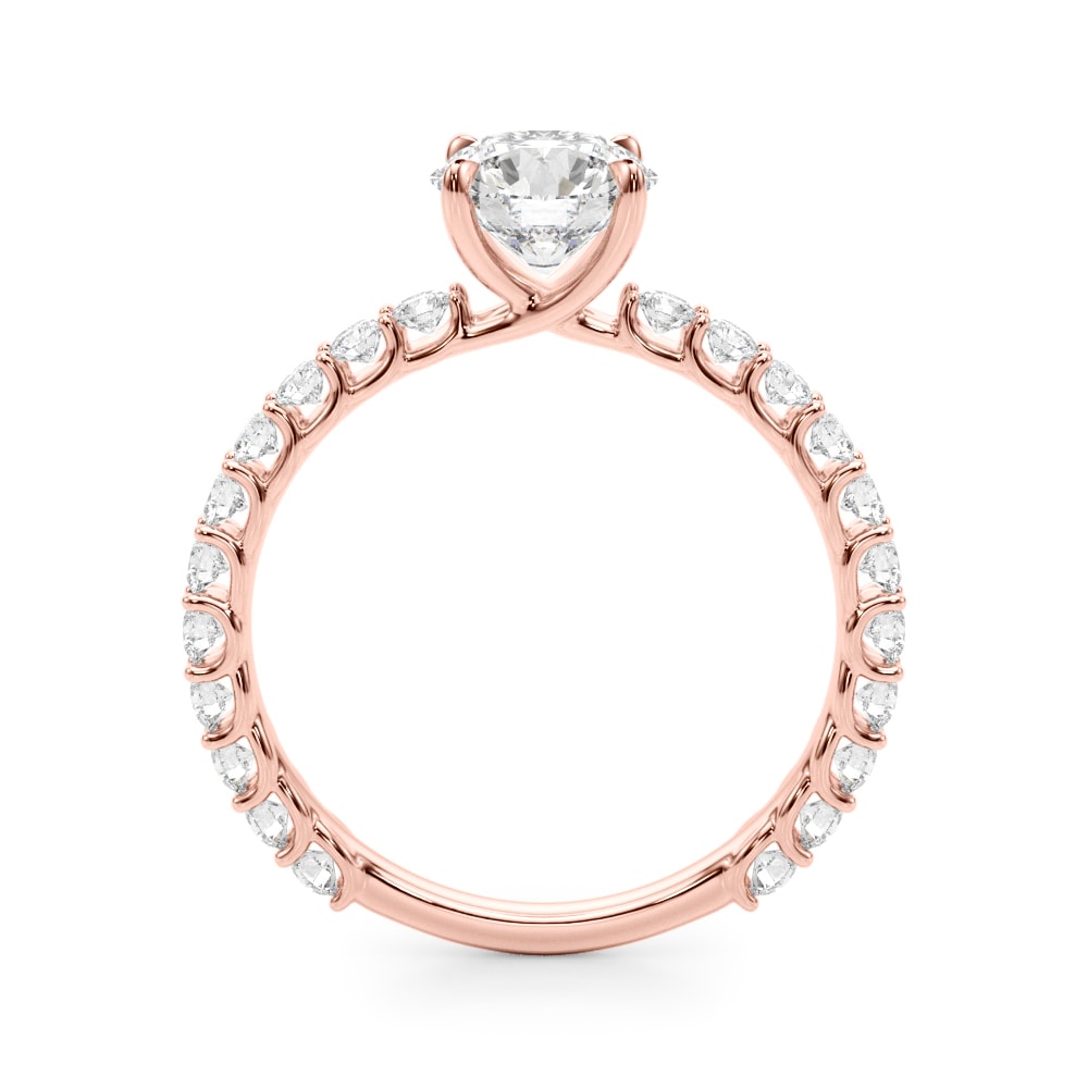 18K Rose Gold 1 5/8 ct tw Single Row Diamond Engagement Ring