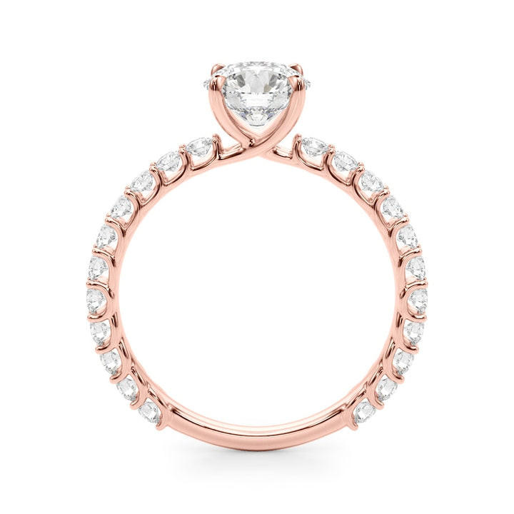14K Rose Gold 1 5/8 ct tw Single Row Diamond Engagement Ring
