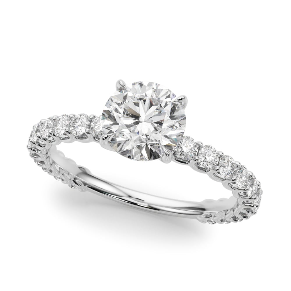 18K White Gold 1 5/8 ct tw Single Row Diamond Engagement Ring