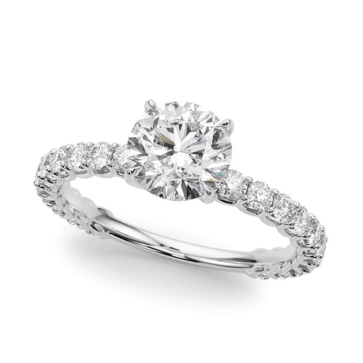 18K White Gold 1 5/8 ct tw Single Row Diamond Engagement Ring
