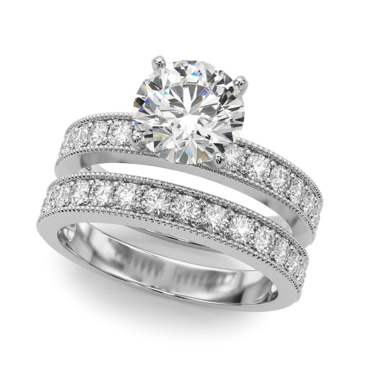 Platinum 1/5 CT Round Diamond Single Row Ring