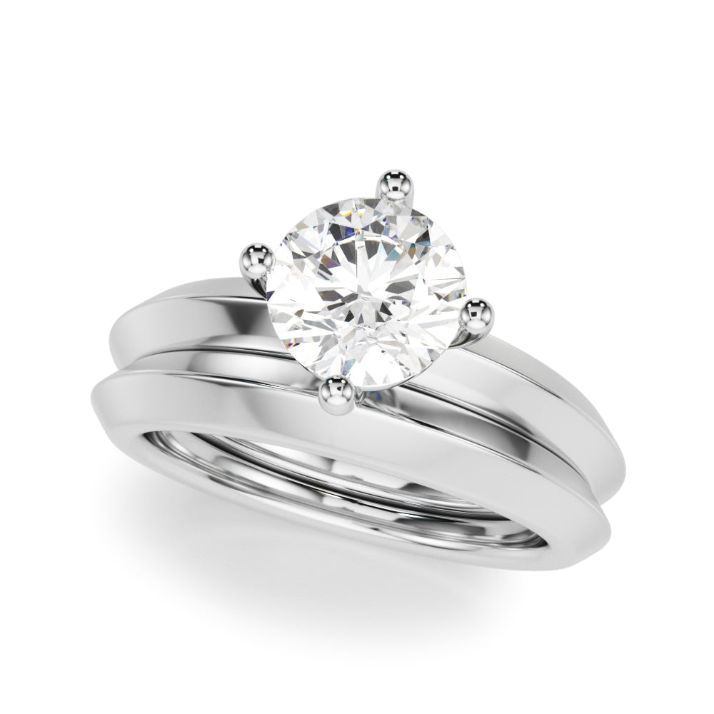 14K White Gold 1ct Round Diamond Solitaire Ring