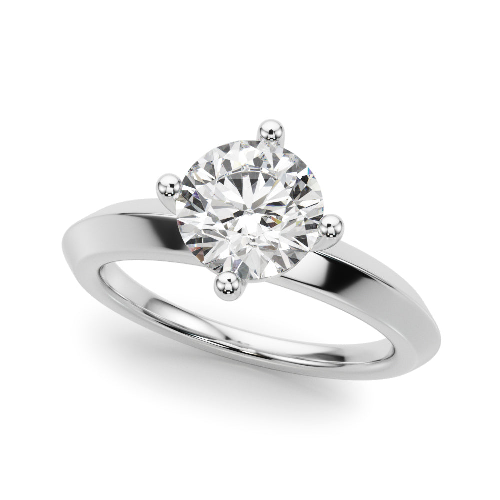 Platinum 1 CT Round Diamond Solitaire Engagement Ring