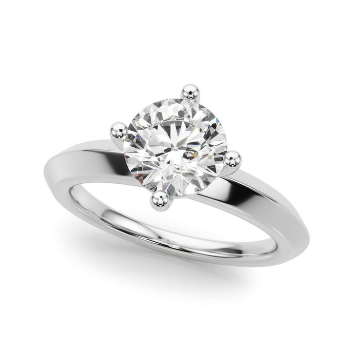 18K White Gold 1ct Round Diamond Engagement Ring