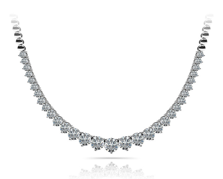 Platinum White Diamond Graduated Necklace