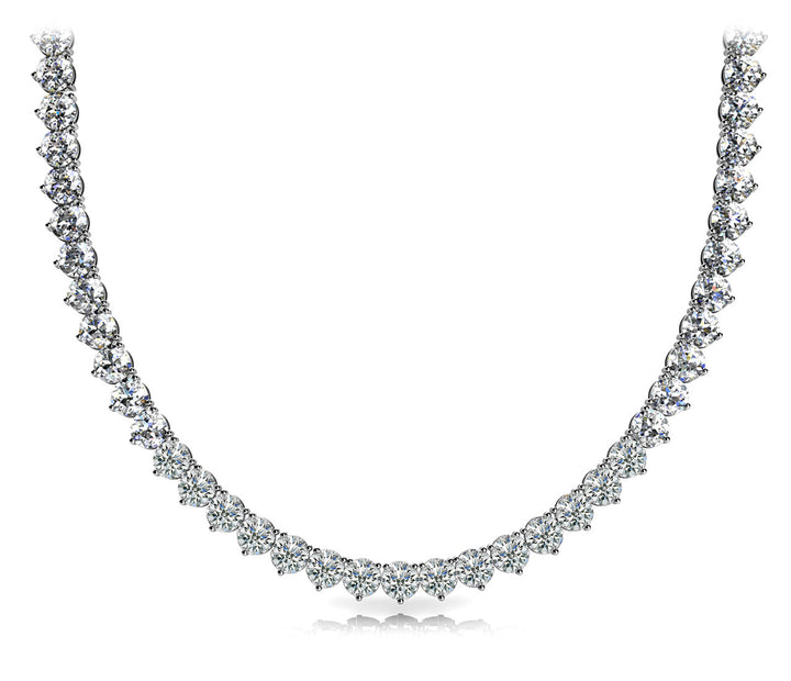 Platinum 10+ CT Diamond Riviera Statement Necklace