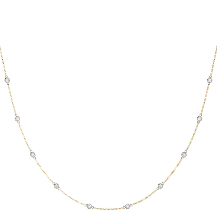 14K Rose Gold 1 ct Diamond Chain Necklace