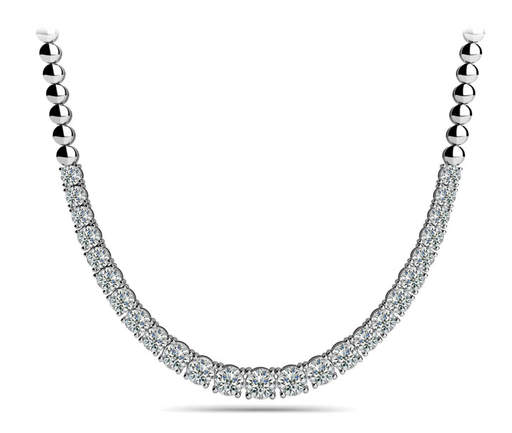 18K White Gold 2ct Round Diamond Fashion Necklace