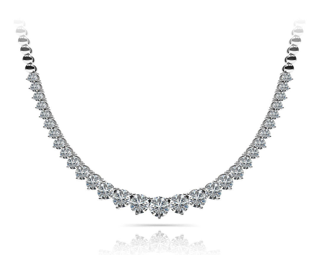 Platinum 2ctw Round Diamond Graduated Necklace