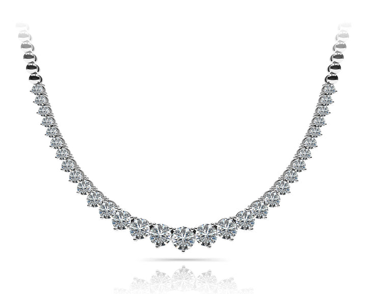 Platinum 2ctw Round Diamond Graduated Necklace