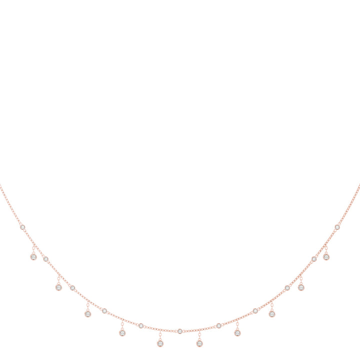 14K Rose Gold Diamond Pendant Necklace