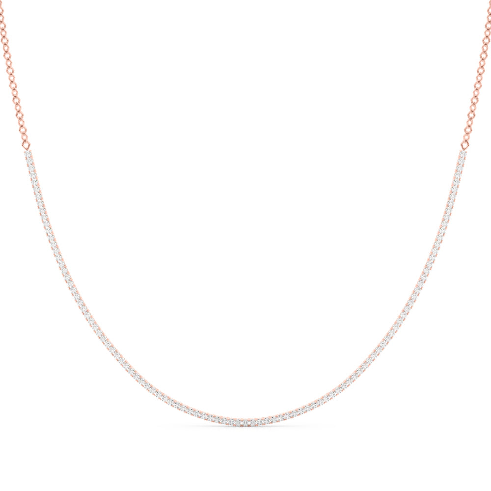 Rose Gold 3.68 CT Diamond Cluster Necklace