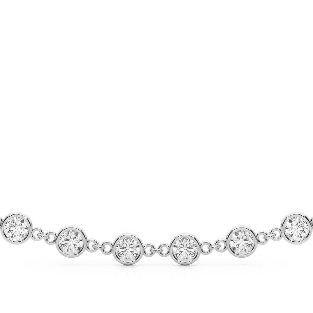 18K White Gold 0.81ctw Diamond Paper Clip Necklace