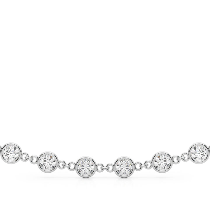 14K White Gold Diamond Paper Clip Necklace