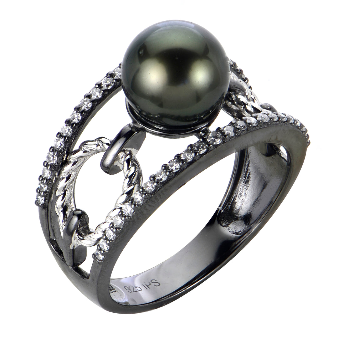 Sterling Silver Tahitian Pearl Ring