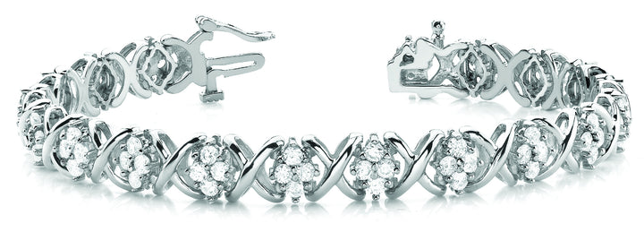 Platinum White Diamond Fashion Tennis Bracelet