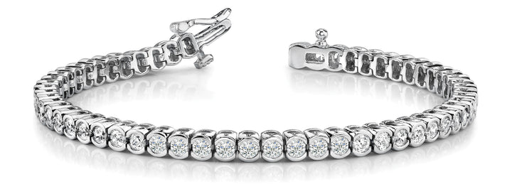 14K White Gold Diamond Line Bracelet