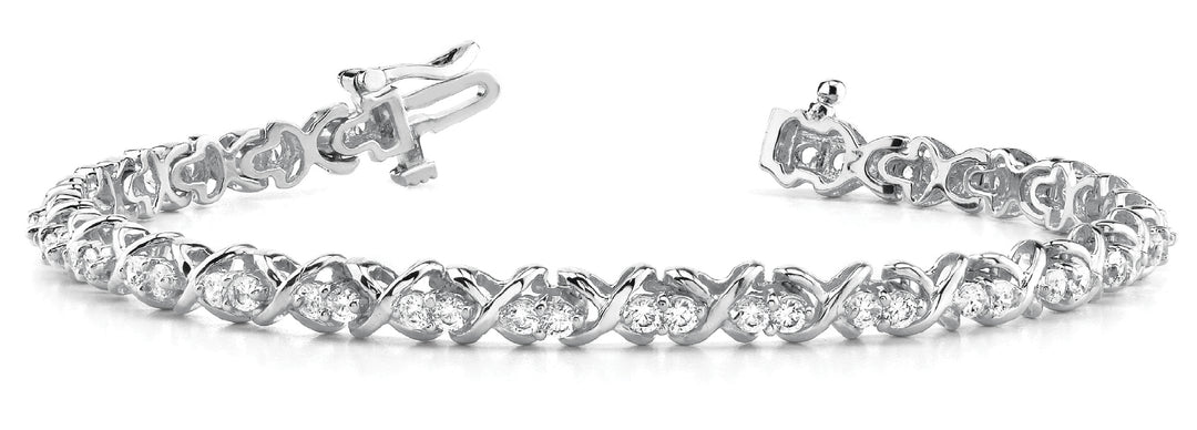 Platinum 1.4 CT Diamond In-Line Fashion Bracelet