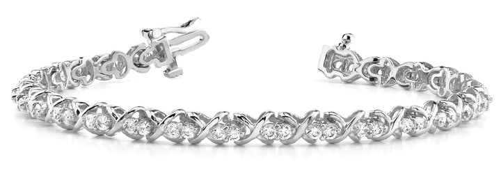 Platinum 1.4 CT Diamond In-Line Fashion Bracelet