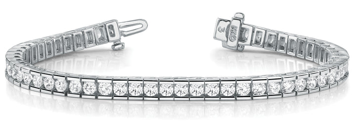 14K White Gold Diamond In-Line Bracelet