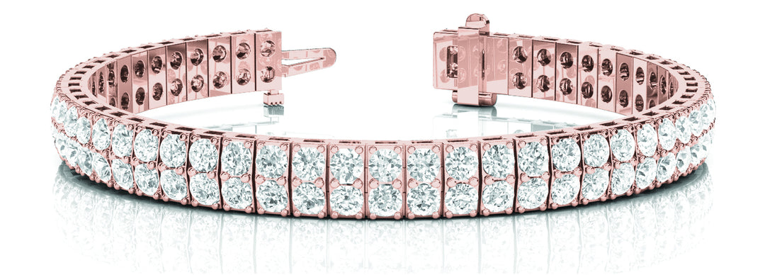 14K Rose Gold 15ctw Diamond Multi-Row Bracelet