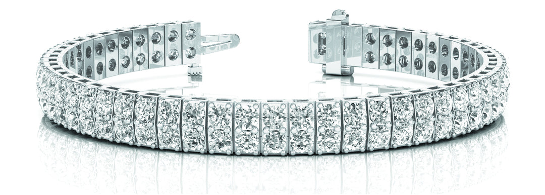 14K White Gold 15ct Diamond Multi-Row Bracelet
