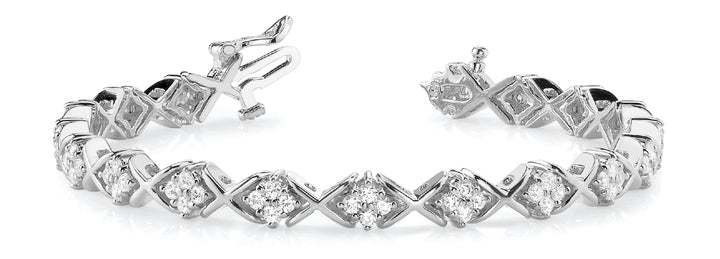 14K White Gold 2.16ctw Round Diamond Fashion Bracelet