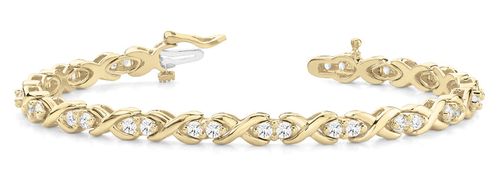 18K Yellow Gold 1.70ctw Diamond Line Bracelet