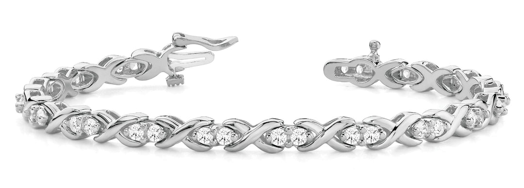 18K White Gold 1.70ctw Diamond Line Bracelet