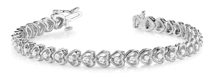 18K White Gold 7/8 ct Diamond Line Bracelet