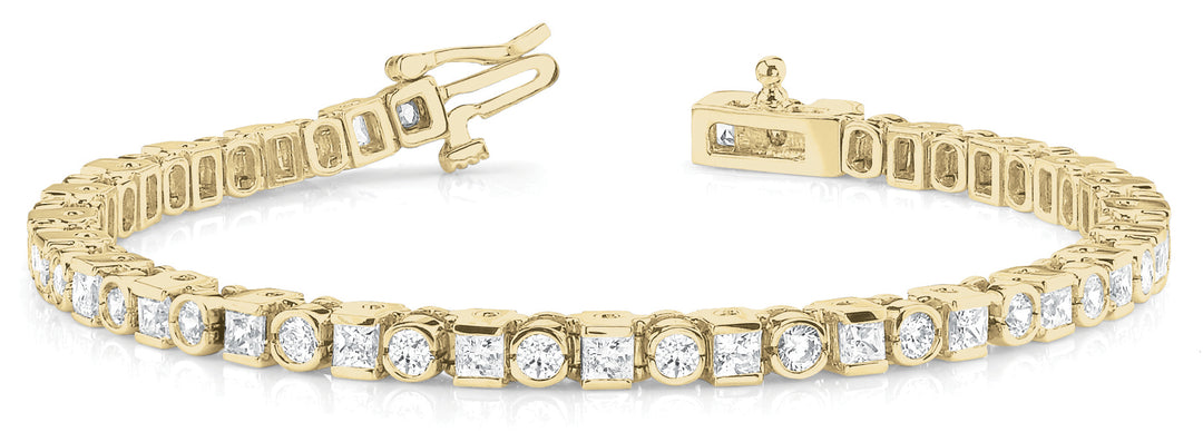 18K Yellow Gold Diamond In-Line Bracelet