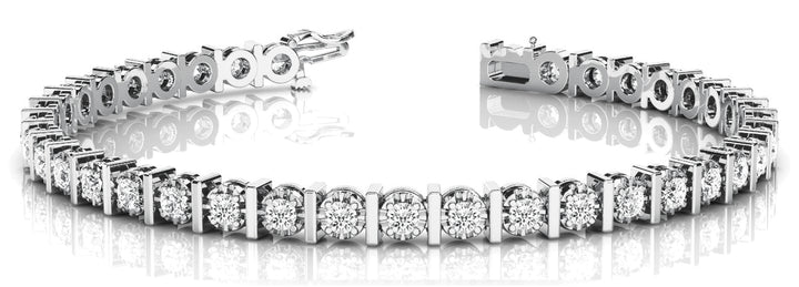 18K White Gold 1/2 CT Diamond Bar Bracelet