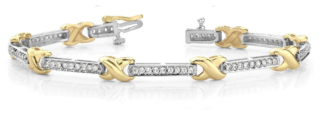 18K Yellow Gold 1 3/8 ct tw Fashion Diamond Bracelet