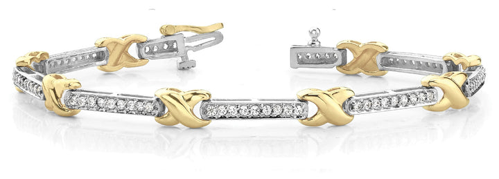 18K Yellow Gold 1 3/8 ct tw Fashion Diamond Bracelet