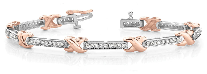 18K Rose Gold 1 3/8 ct tw Fashion Diamond Bracelet