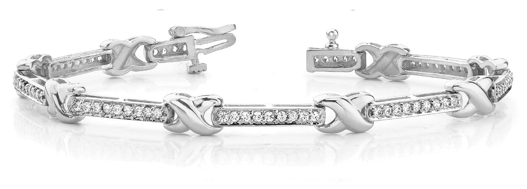 14K White Gold Diamond Fashion Bracelet