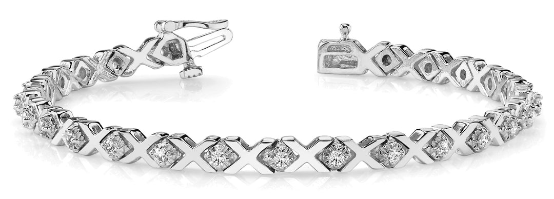 Platinum Diamond In-Line Fashion Tennis Bracelet