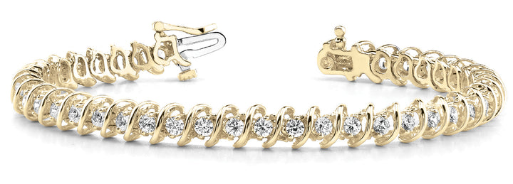 18K Yellow Gold 1/2 CT Diamond S-Link Bracelet