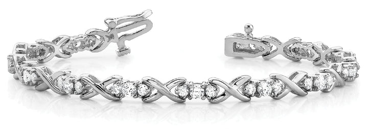 Platinum 2ctw Round Diamond In-Line Bracelet