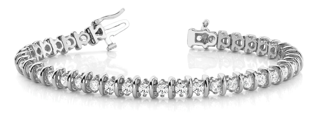 14K White Gold Diamond Line Bracelet