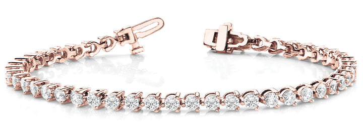 14K Rose Gold Round Diamond Fashion Bracelet