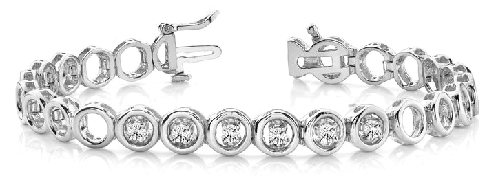 18K White Gold 1/4 CT Diamond In-Line Bracelet