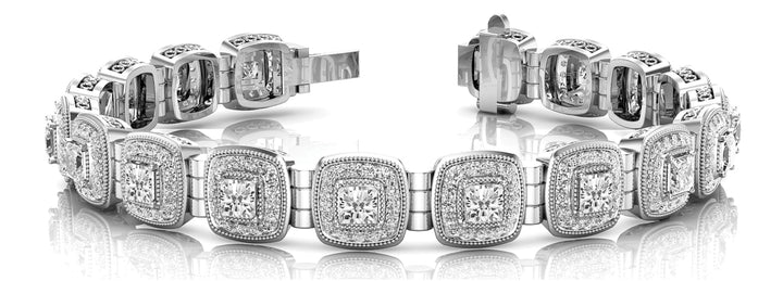 Platinum Multi-Diamond Fashion Tennis Bracelet